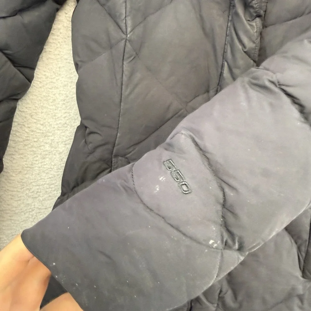 The North Face Down Parka Jacket Women's XS 550 Hooded Black‎ Puffer Quilted